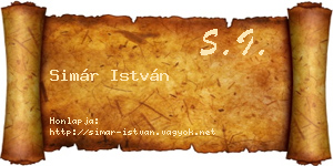 Simár István névjegykártya